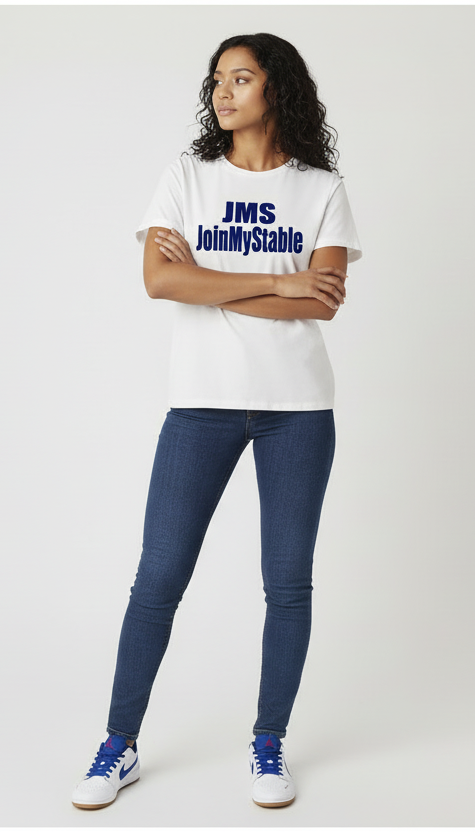 JMS White Tee Pose 3 Arms Crossed
