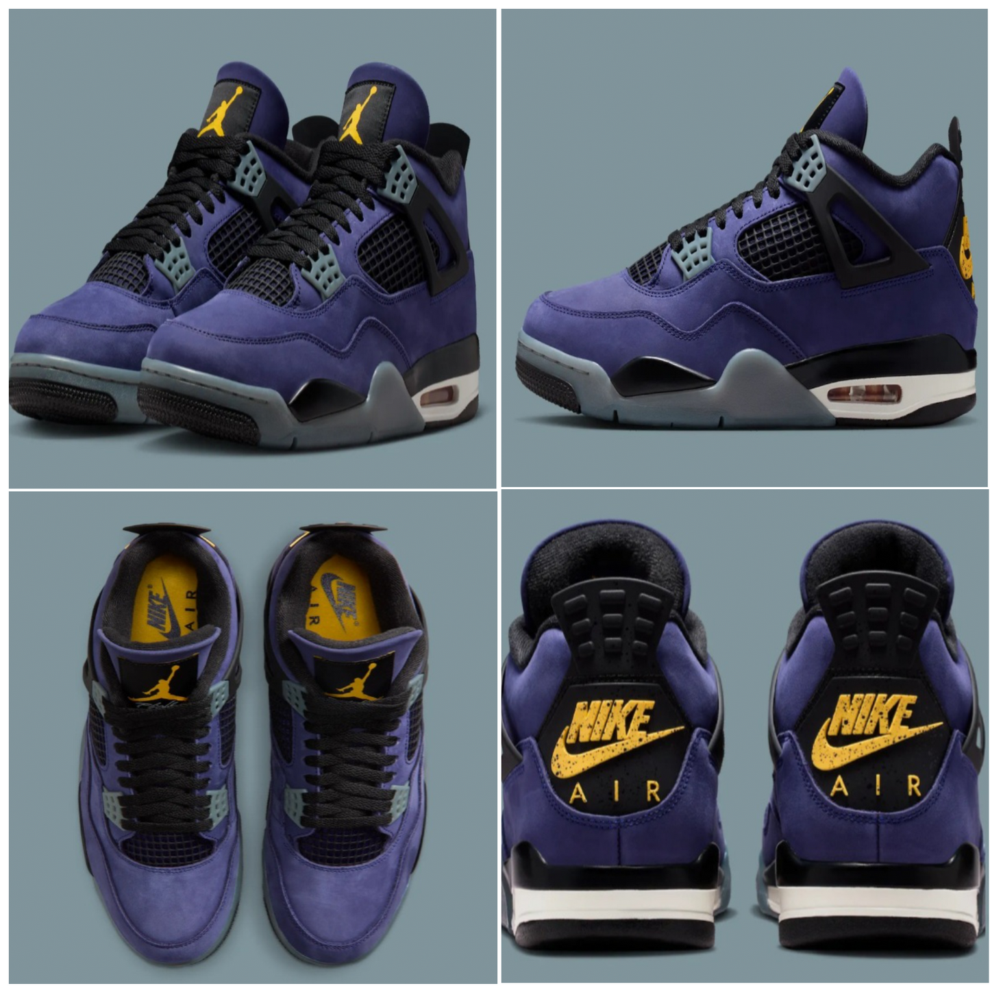 Men's JMS Hazardous Marijuana Stamp T-shirt In Purple Mustard Yellow And Black Jordan 4's Retro Lakers Match