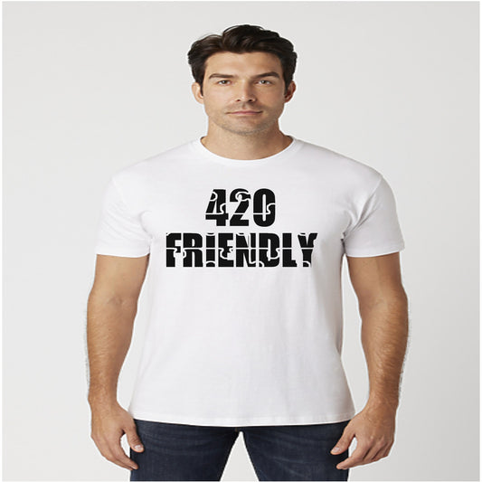 420 Friendly Stacked JMS Marijuana Leaf JoinMyStable Pigtail Puzzle Design T-shirt In White And Black