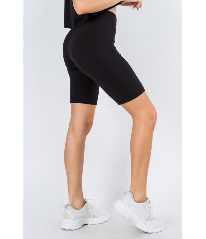 Ladies Black Biker Shorts
