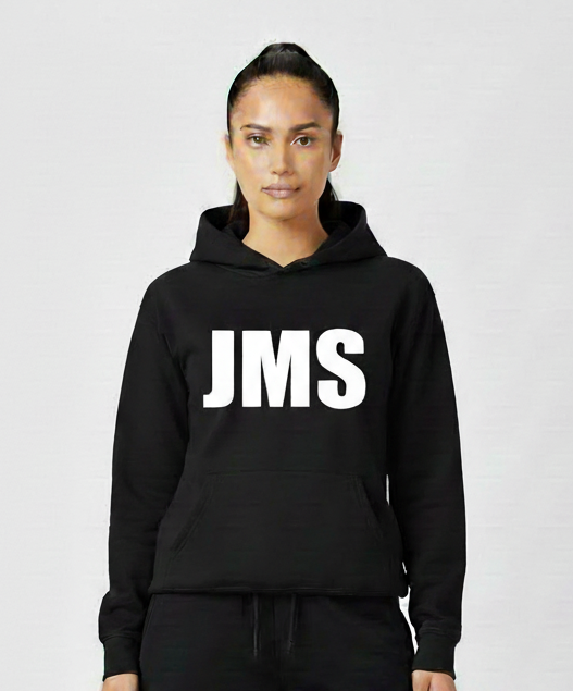 JMS Across The Chest Joinmystable Pigtail Black And White Hoodie