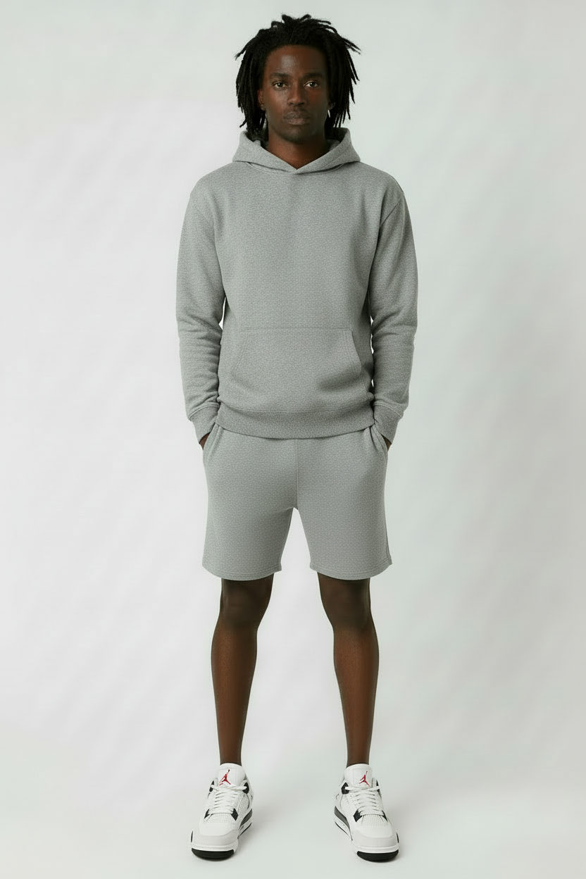 Grey fit Jordan 4s - Pose 1