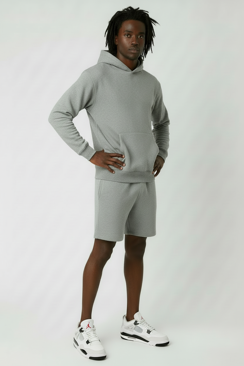 Grey fit Jordan 4s - Pose 2