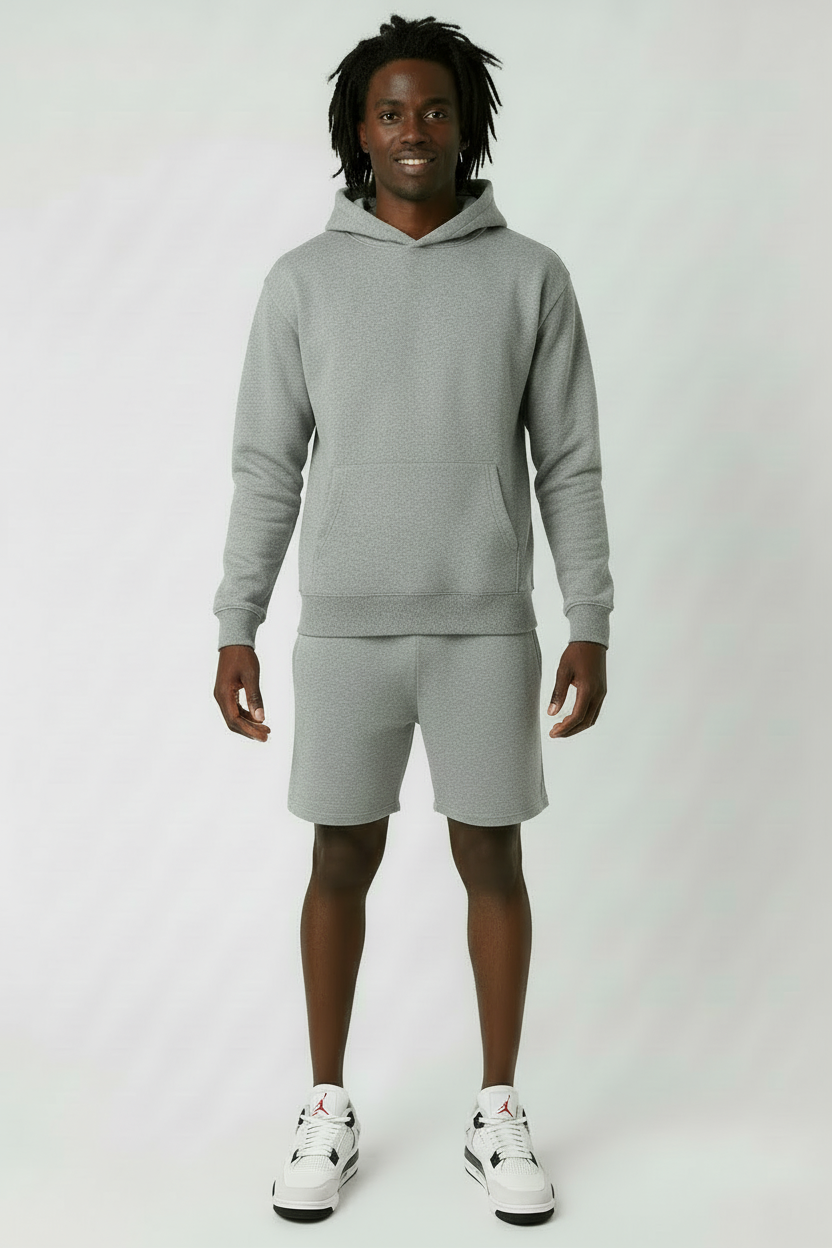 Grey fit Jordan 4s - Pose 4