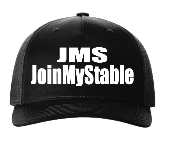 Black Hat With White JMS And JoinMyStable Logo