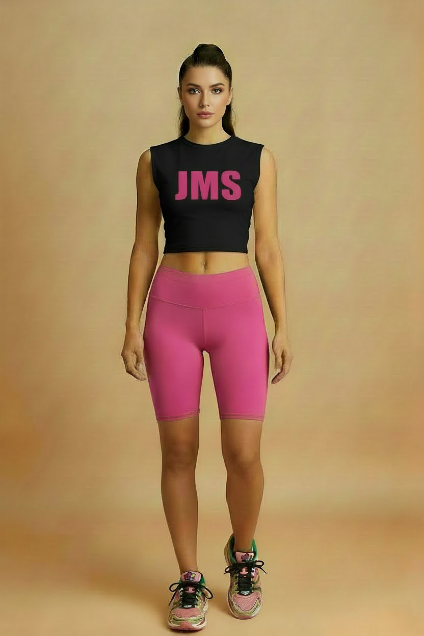 JMS Black Crop Top - Sharpened Face
