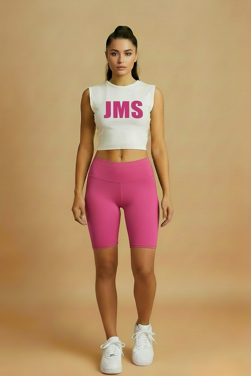 Ladies Pink Biker Shorts