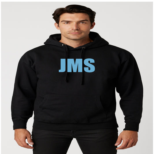 JMS Across The Chest Joinmystable Pigtail Black And Baby Blue Hoodie