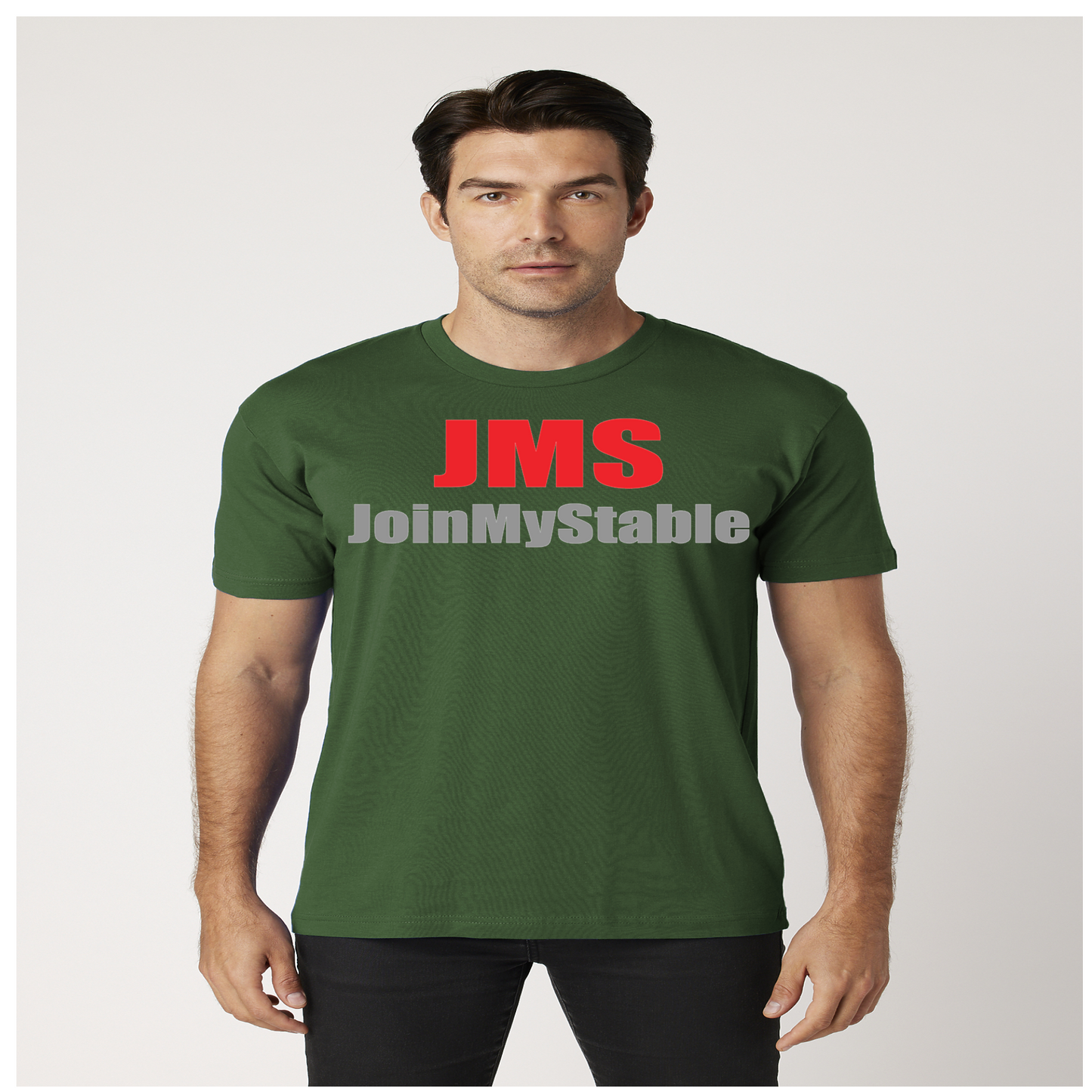 JMS JoinMyStable T-Shirt In Forest Green Red And Grey