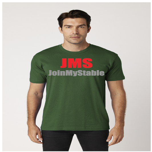 JMS JoinMyStable T-Shirt In Forest Green Red And Grey