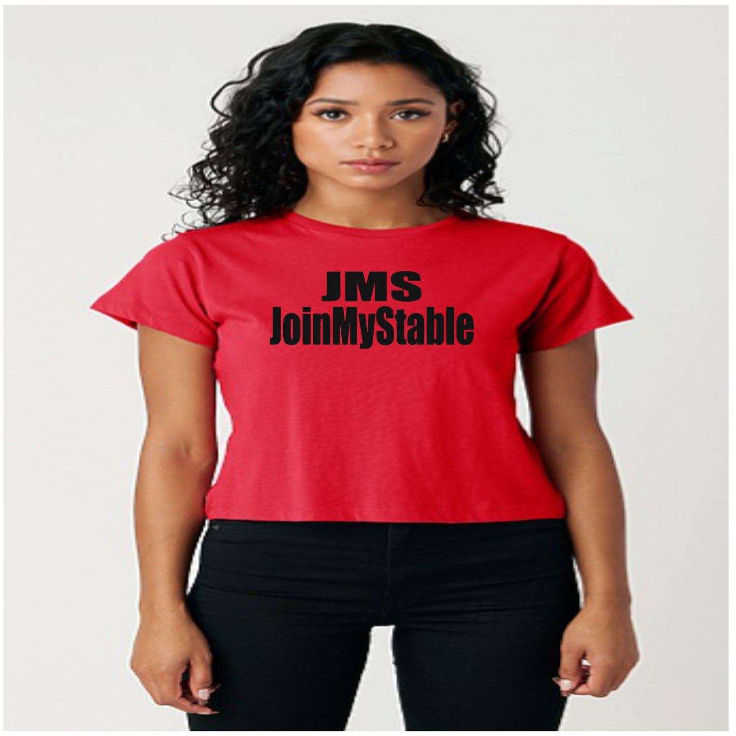 JMS JoinMyStable Ladies Red And Black High Waisted T-shirt
