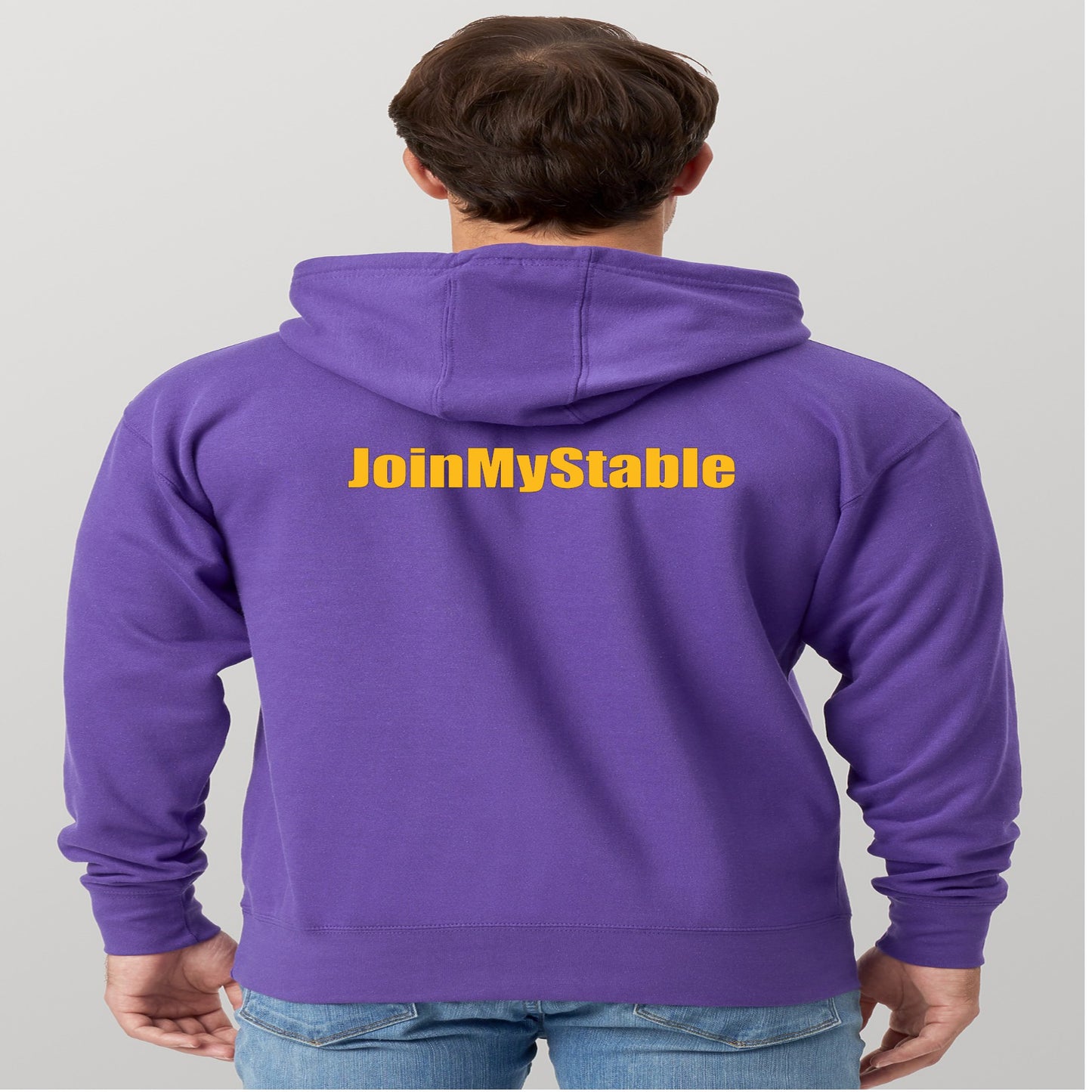 JMS Across The Chest Joinmystable Pigtail Purple And Mustard Yellow Hoodie