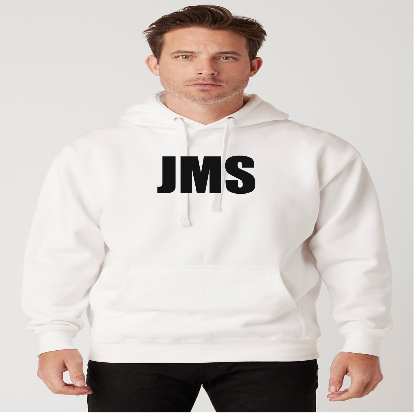 JMS Across The Chest Joinmystable Pigtail White And Black Hoodie
