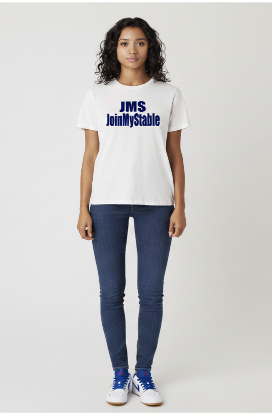 White Tee JMS White Royal Blue Jordan 1 Low